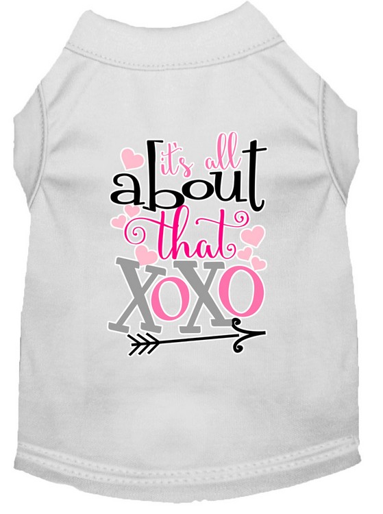 All about that XOXO Screen Print Dog Shirt White Med